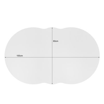 Table basse 100x39.2x60cm, n forme de nuage avec tiroirs et compartiments de rangement, panneaux de particules, blanc