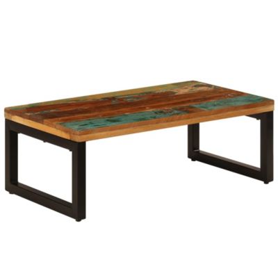 Table basse 100x50x35 cm Bois de récupération solide et acier vidaXL