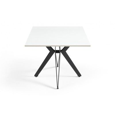 Table basse 120x60 cm céramique blanc pied étoile - OREGON 06