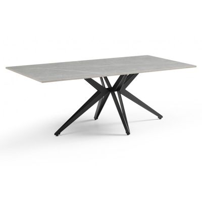 Table basse 120x60 cm céramique gris marbré pied étoile - ARIZONA 06