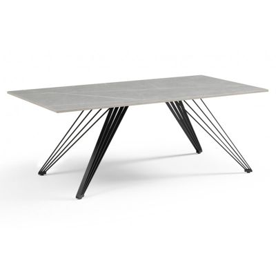 Table basse 120x60 cm céramique gris marbré pieds filaires - ARIZONA 01
