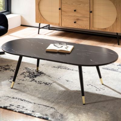 Table Basse 120x60x41,5 cm Aspect Marbre Grande Table de Salon Moderne FineBuy