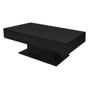 Table basse 2 espaces de rangement intérieurs 110x60x40 cm noir revêtu mélamine