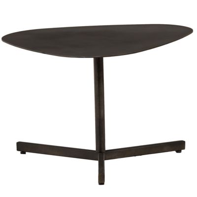 Table basse 60 cm triangulaire métal vieilli gris anthracite - KEPLER