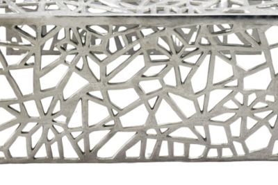 Table basse 60cm Argent Aluminium Table de canapé Alu Table de salon Métal Carrée FineBuy