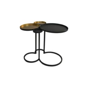 Table basse - 61x53x50 - Or/noir - Fer