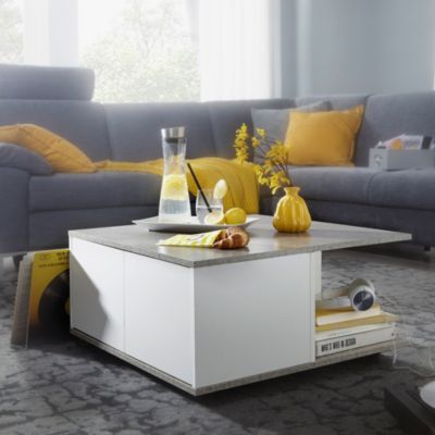table basse 70x70cm table de salon table basse avec 2 tiroirs FineBuy