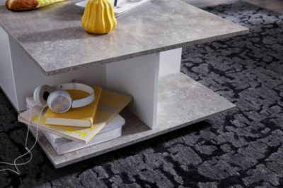 table basse 70x70cm table de salon table basse avec 2 tiroirs FineBuy