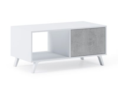 Table basse 92x50x45cm modèle Wind couleur blanc et gris