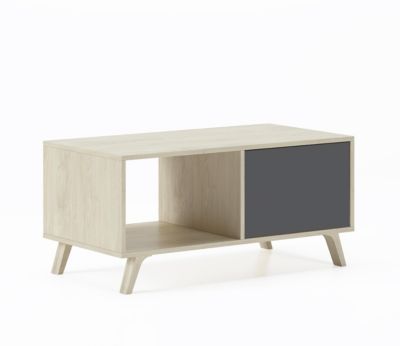 Table basse 92x50x45cm modèle Wind couleur chêne et gris anthracite