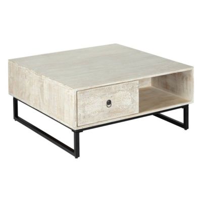 Table basse "Ajay" - métal & manguier - effet blanchi - Atmosphera