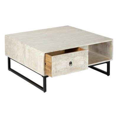 Table basse "Ajay" - métal & manguier - effet blanchi - Atmosphera