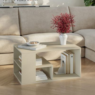 Table basse Antaa 80 x 50 x 40 cm sable en.casa