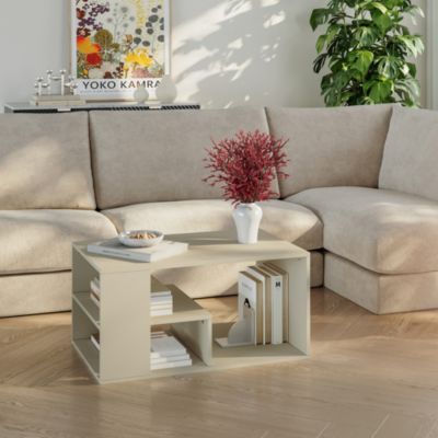 Table basse Antaa 80 x 50 x 40 cm sable en.casa