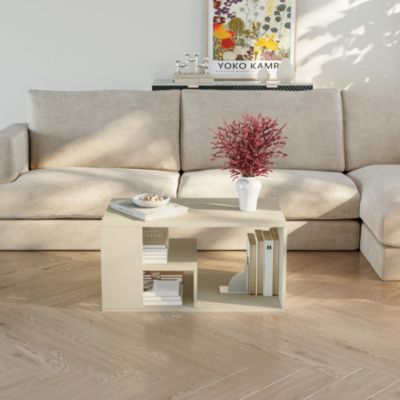 Table basse Antaa 80 x 50 x 40 cm sable en.casa
