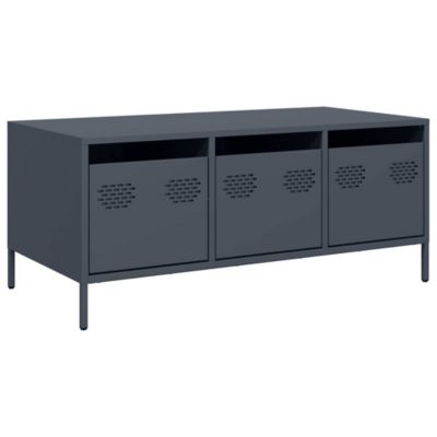 Table basse anthracite 101,5x50x43,5 cm acier laminé à froid vidaXL