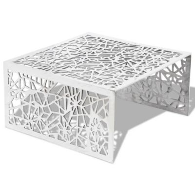 Table basse argentée Design géométrique Aluminium vidaXL