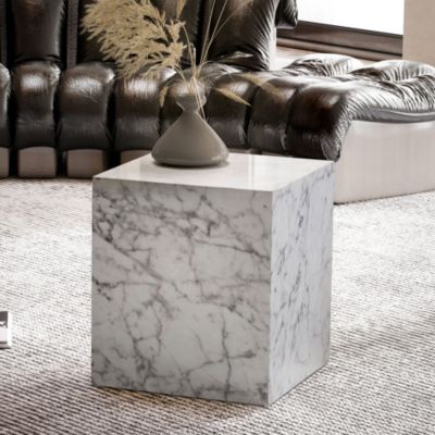Table Basse Aspect Marbre 40 cm Table de Salon Carrée Moderne Brilliant FineBuy