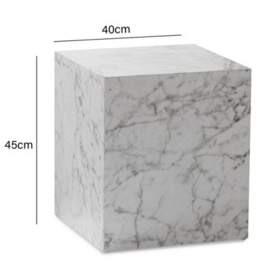 Table Basse Aspect Marbre 40 cm Table de Salon Carrée Moderne Brilliant FineBuy