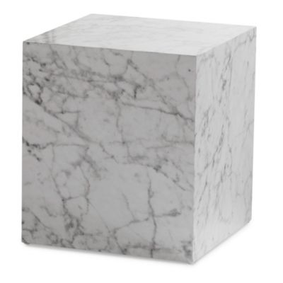 Table Basse Aspect Marbre 40 cm Table de Salon Carrée Moderne Brilliant FineBuy