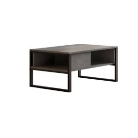 Table basse Astraia, Table basse, Porte-revues pour canapé, Etagère de salon, 100x60h44 cm, Argent