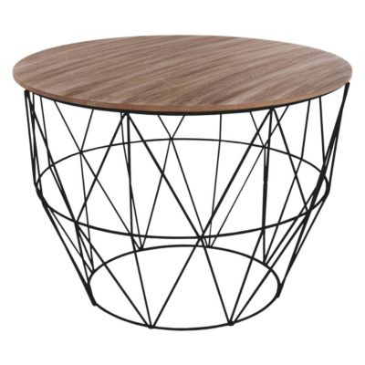 Table basse "Atomic" noire D56 cm - Atmosphera