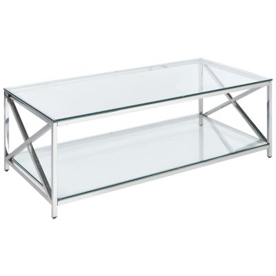 Table basse AUDET Verre de sécurité Argenté