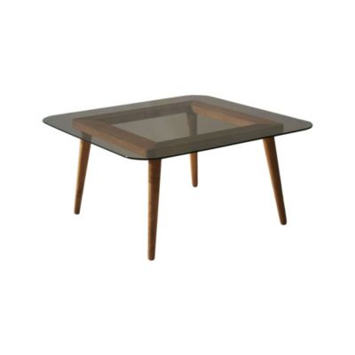 Table basse Auroria, Table basse, Porte-revues pour canapé, Etagère de salon, 80x80h40 cm, Bronze