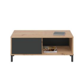 Table basse avec 2 niches de rangement Brooklyn - L100 cm