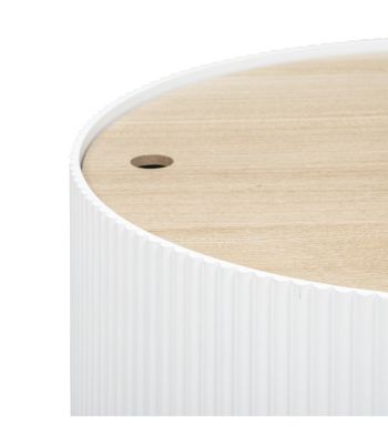 Table basse avec Coffre de rangement en bois peint Blanc D 55 x H 38 cm