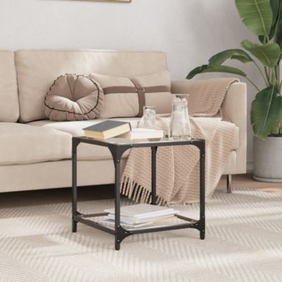 Table D'appoint Heiko 39x39cm - Verre/chrome - Classique Haku | Emob