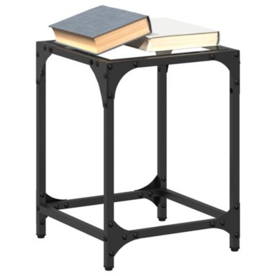 Table basse avec dessus en verre transparent 30x30x40 cm acier vidaXL