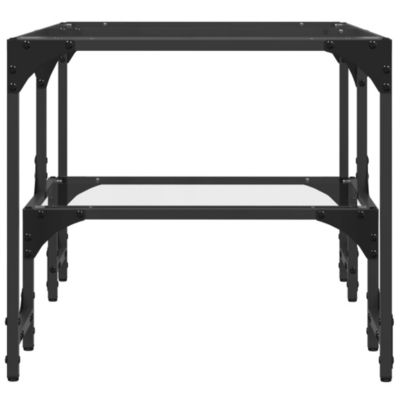 Table basse avec dessus en verre transparent 98,5x50x45cm acier vidaXL
