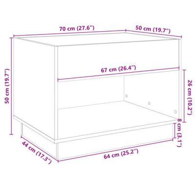 Table basse avec LED infini gris béton 70x50x50 cm vidaXL