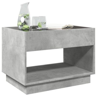 Table basse avec LED infini gris béton 70x50x50 cm vidaXL