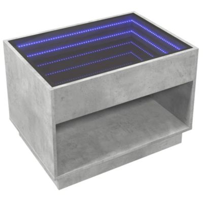 Table basse avec LED infini gris béton 70x50x50 cm vidaXL