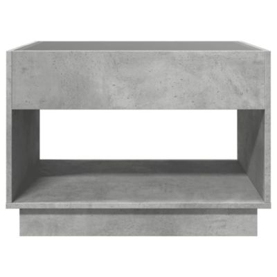 Table basse avec LED infini gris béton 70x50x50 cm vidaXL