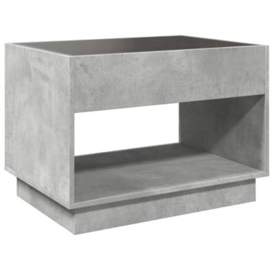 Table basse avec LED infini gris béton 70x50x50 cm vidaXL