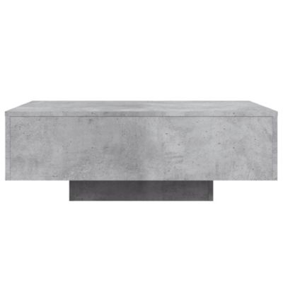 VidaXL Table Basse Avec Lumières LED, Table D'Appoint, Bout De Canapé, Meuble De Salon Salle De Séjour, Moderne, Gris Béton Bois D'Ingénierie
