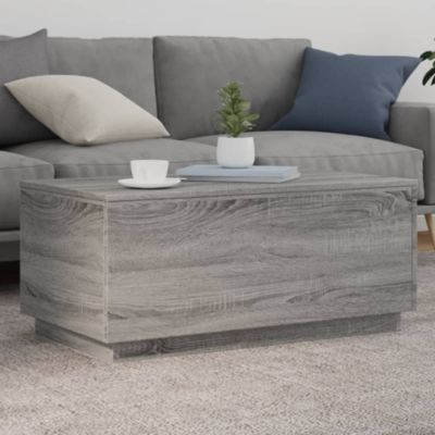 Table basse avec lumières LED gris sonoma 90x50x40 cm vidaXL