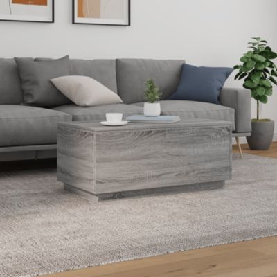 Table basse avec lumières LED gris sonoma 90x50x40 cm vidaXL