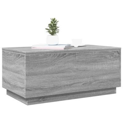 Table basse avec lumières LED gris sonoma 90x50x40 cm vidaXL