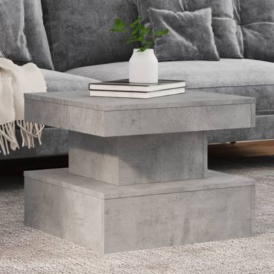 Table basse avec lumières LED,Table Salon à LED,Table d'appoint gris béton 50x50x40 cm 307399