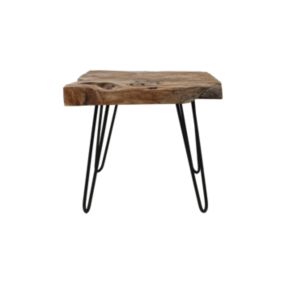 Table basse avec pieds en épingles - fer/Teck 50/50