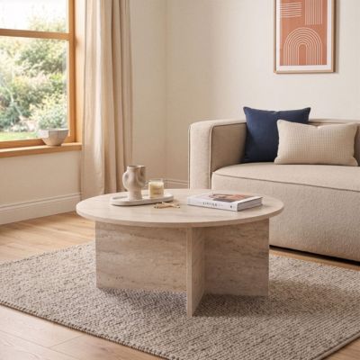 Table basse avec plateau arrondi L90 cm - SOLEIL