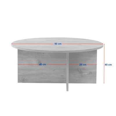 Table basse avec plateau arrondi L90 cm - SOLEIL