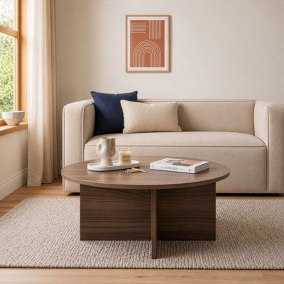 Table basse avec plateau arrondi L90 cm - SOLEIL