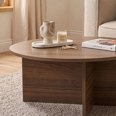 Table basse avec plateau arrondi L90 cm - SOLEIL