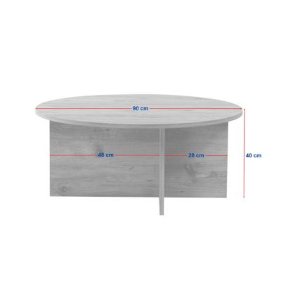Table basse avec plateau arrondi L90 cm - SOLEIL
