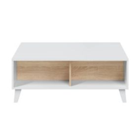 Table basse avec plateau partiellement relevable L100 cm - Zaiken Plus